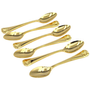 Eetrite 24ct Gold Plated Royal Albert Tea Spoons Kings Pattern