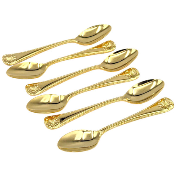 Eetrite 24ct Gold Plated Royal Albert Tea Spoons Kings Pattern
