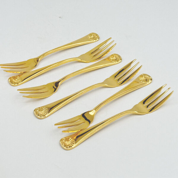 Eetrite Kings Pattern 24ct Gold Plated Royal Albert Cake Fork Set Kings Pattern