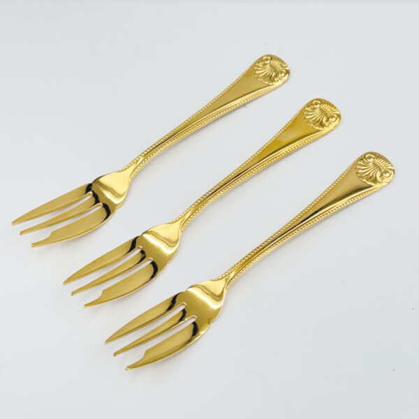 Eetrite 24ct Gold Plated Royal Albert Cake Forks Kings Pattern