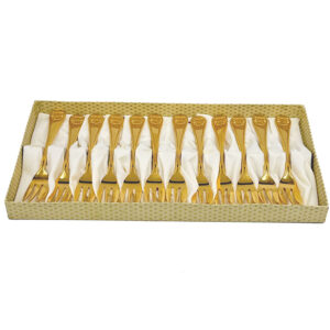 Eetrite Kings Pattern 24ct Gold Plated Royal Albert Cake Fork Set Kings Pattern