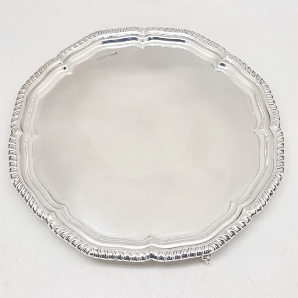 Georgian-Silver-Calling-Card-Salver-Sheffield-2 Georgian Silver Calling Card Salver Sheffield 1966