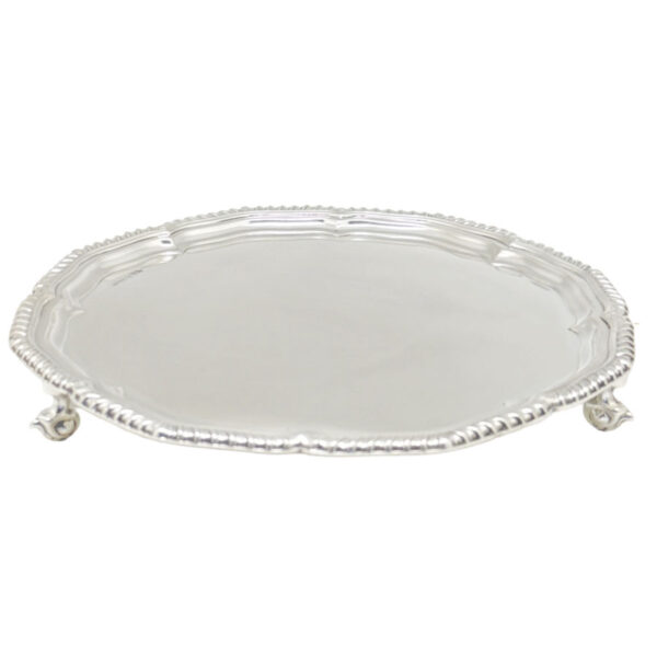 Georgian-Silver-Calling-Card-Salver-Sheffield Georgian Silver Calling Card Salver Sheffield 1966