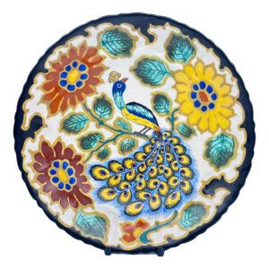 Gouda Holland Peacock and Flowers Decorative Wall Plate