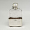 Hallmarked Silver And Glass Hip Flask Chester 1913