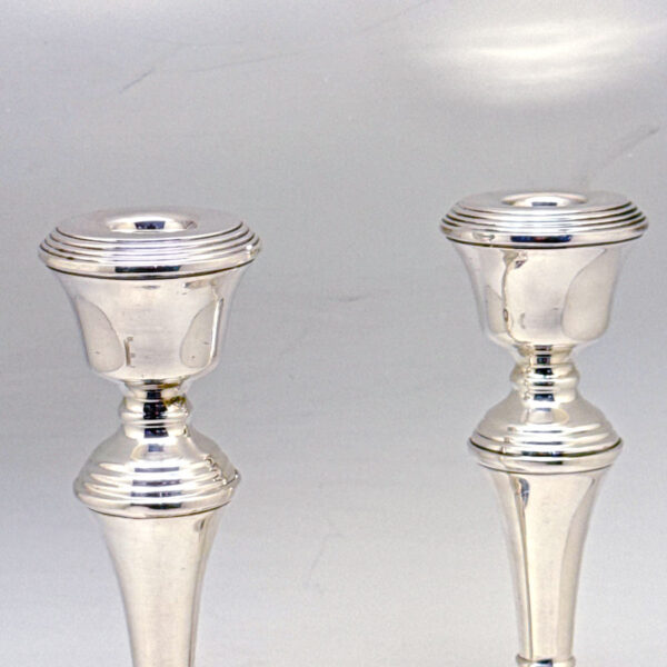 Hallmarked Silver Pair Candlesticks Birmingham 1950