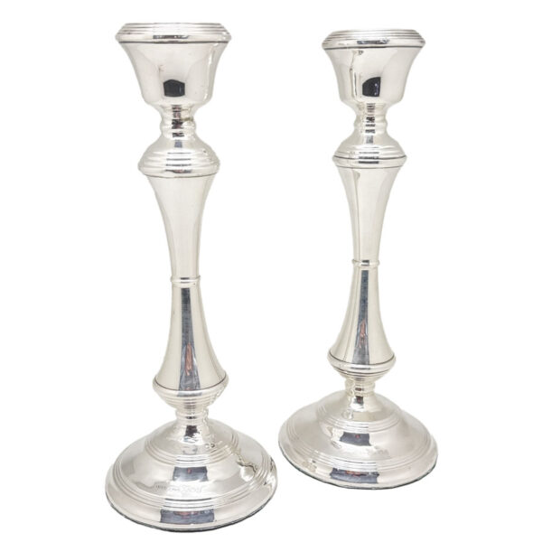 Hallmarked Silver Pair Candlesticks Birmingham 1950