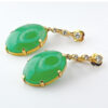 18ct Gold Jade And Diamond Earrings