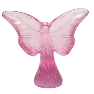 Lalique France Crystal Butterfly Rosse Papillion Figurine