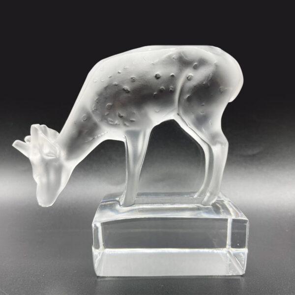 Lalique-France-Crystal-Deer-Fawn-Paperweight-1 Lalique France Crystal Deer Fawn Paperweight
