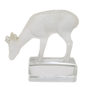 Lalique France Crystal Deer Fawn Paperweight