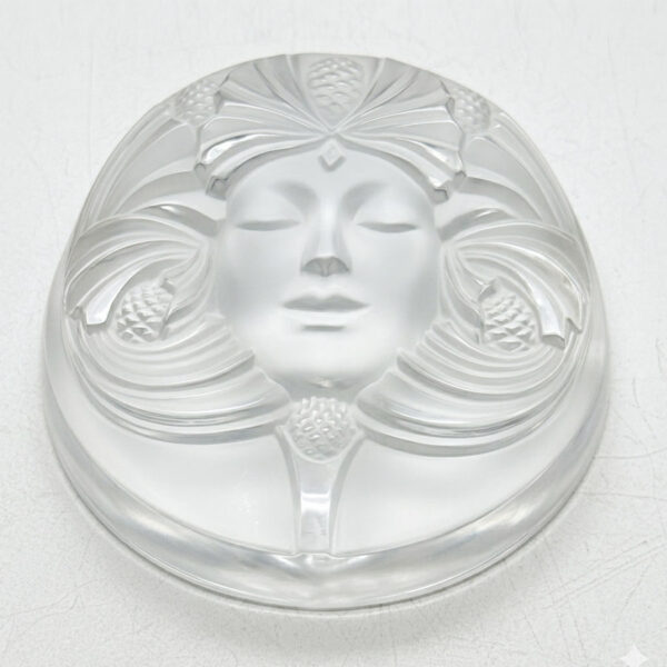 Lalique France Frosted Glass Psyche Paperweight