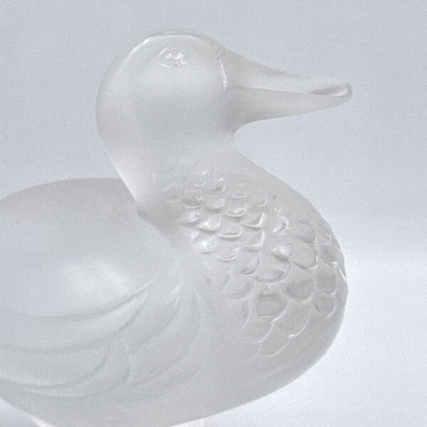Lalique-Frosted-Crystal-Gedeon-Duck-Figurine-2 Lalique Frosted Crystal Gedeon Duck Figurine