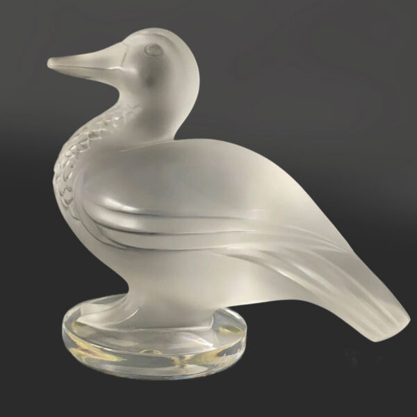 Lalique-Frosted-Crystal-Gedeon-Duck-Figurine-3 Lalique Frosted Crystal Gedeon Duck Figurine
