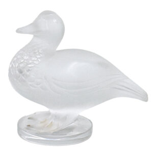 Lalique Frosted Crystal Gedeon Duck Figurine
