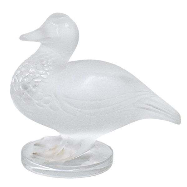 Lalique-Frosted-Crystal-Gedeon-Duck-Figurine Lalique Frosted Crystal Gedeon Duck Figurine