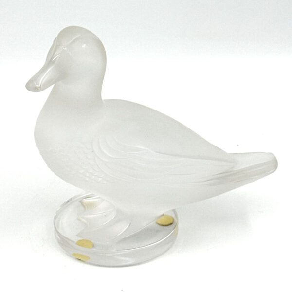Lalique-Frosted-Crystal-Gedeon-Duck-Raised-Head-Figurine-1 Lalique Frosted Crystal Gedeon Duck Raised Head Figurine
