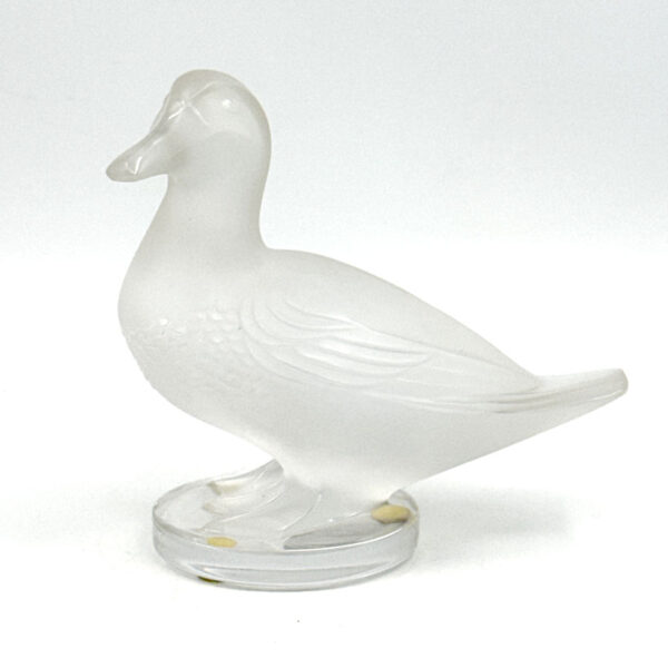 Lalique-Frosted-Crystal-Gedeon-Duck-Raised-Head-Figurine-2 Lalique Frosted Crystal Gedeon Duck Raised Head Figurine