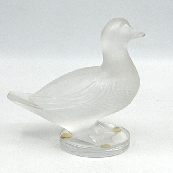 Lalique-Frosted-Crystal-Gedeon-Duck-Raised-Head-Figurine-3 Lalique Frosted Crystal Gedeon Duck Raised Head Figurine
