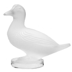 Lalique Frosted Crystal Gedeon Duck Raised Head Figurine