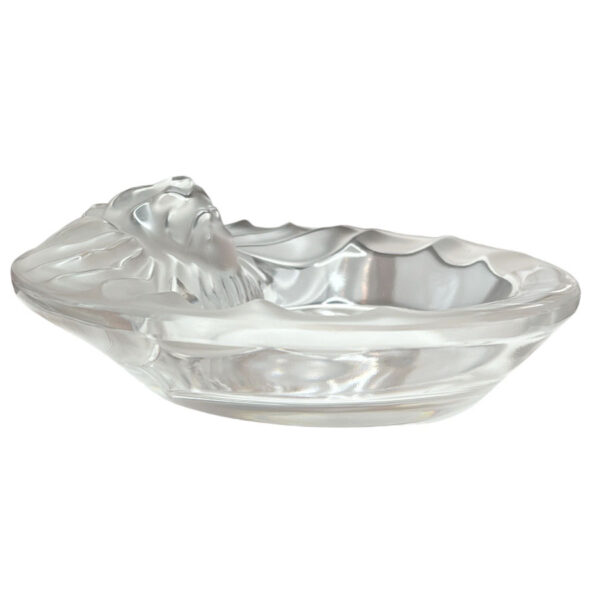 Lalique-Frosted-Crystal-Tete-De-Lion-Ashtray-5 Lalique Frosted Crystal Tete De Lion Ashtray 1945-1977