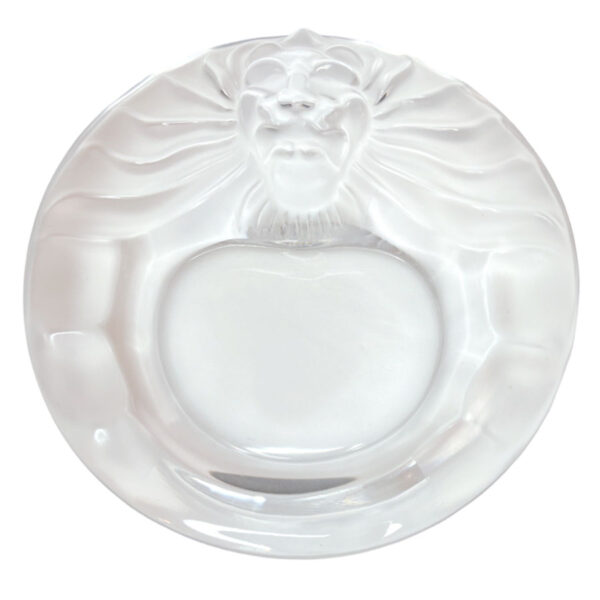 Lalique-Frosted-Crystal-Tete-De-Lion-Ashtray Lalique Frosted Crystal Tete De Lion Ashtray 1945-1977