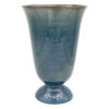 Linnware Pottery Dark Blue Green Pedestal Vase