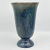 Linnware Pottery Dark Blue Green Pedestal Vase