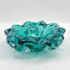 Murano-Glass-Turquoise-Large-Ashtray-20th-2 Murano Glass Turquoise Large Ashtray 20th