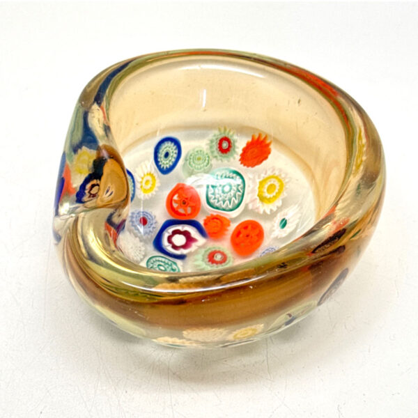 Murano Millefiori Glass Form Ashtray c1950