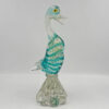 Murano-Turquoise-and-Silvered-Cased-Glass-Duck-On-Pedestal-Base-20th-1 Murano Turquoise and Silvered Cased Glass Duck On Pedestal Base 20th