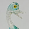 Murano-Turquoise-and-Silvered-Cased-Glass-Duck-On-Pedestal-Base-20th-2 Murano Turquoise and Silvered Cased Glass Duck On Pedestal Base 20th