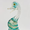 Murano-Turquoise-and-Silvered-Cased-Glass-Duck-On-Pedestal-Base-20th-3 Murano Turquoise and Silvered Cased Glass Duck On Pedestal Base 20th