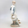 Nao Lladro Girl With Basket Of Flowers And A Puppy