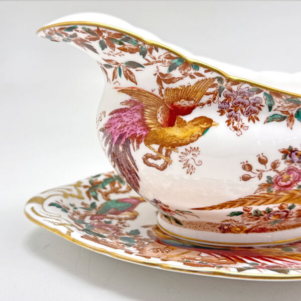 Royal Crown Derby Olde Avesbury Sauce Boat On Stand