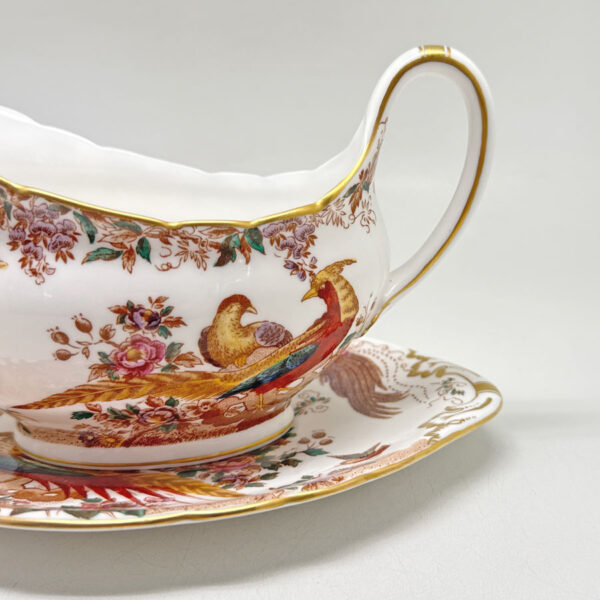Royal Crown Derby Olde Avesbury Sauce Boat On Stand