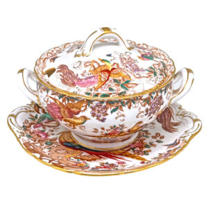 Royal Crown Derby Olde Avesbury Sauce Toureen On Stand