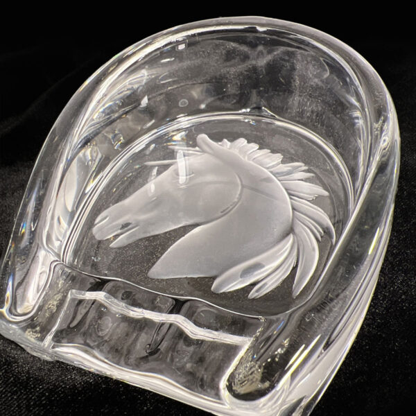Sevres-Frosted-Crystal-Horse-Shoe-Ashtray-1 Sevres Frosted Crystal Horse Shoe Ashtray