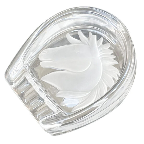 Sevres-Frosted-Crystal-Horse-Shoe-Ashtray Sevres Frosted Crystal Horse Shoe Ashtray