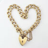 Victorian 9ct Gold Curb Chain Bracelet and Heart Padlock Clasp