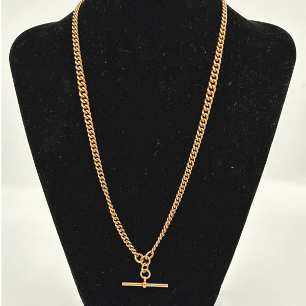 Victorian-9ct-Rose-Gold-Fob-Chain-With-TBar-1 Victorian 9ct Rose Gold Fob Chain With TBar