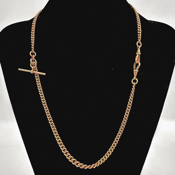 Victorian-9ct-Rose-Gold-Fob-Chain-With-TBar-2 Victorian 9ct Rose Gold Fob Chain With TBar