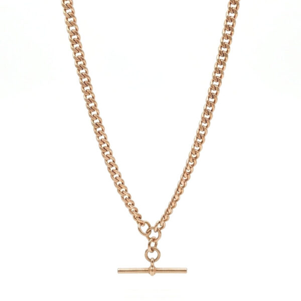 Victorian-9ct-Rose-Gold-Fob-Chain-With-TBar Victorian 9ct Rose Gold Fob Chain With TBar