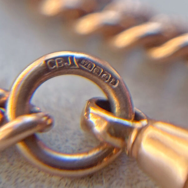 Victorian-9ct-Rose-Gold-Fob-Chain-With-TBar-mark2 Victorian 9ct Rose Gold Fob Chain With TBar