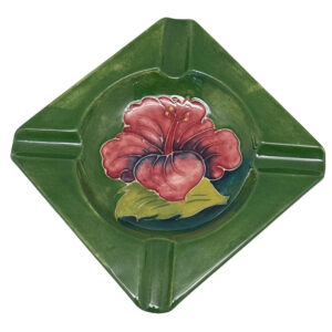Walter Moorcroft Hibiscus Square Ashtray