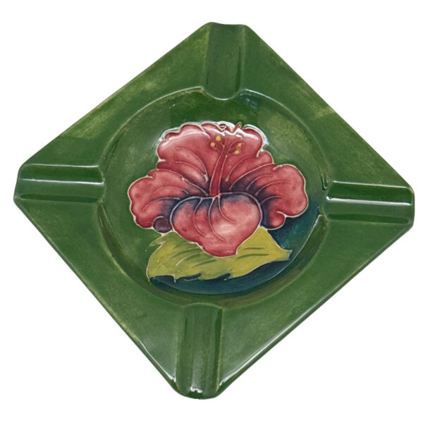Walter Moorcroft Hibiscus Square Ashtray