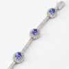 14ct White Gold Halo Diamond and Tanzanite Bracelet