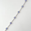 14ct White Gold Halo Diamond and Tanzanite Bracelet