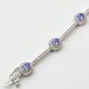 14ct White Gold Halo Diamond and Tanzanite Bracelet