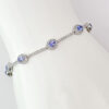 14ct White Gold Halo Diamond and Tanzanite Bracelet